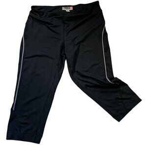 Tek Gear Activewear Yoga Gym Workout Cropped Pant Side Trim S Black #60i